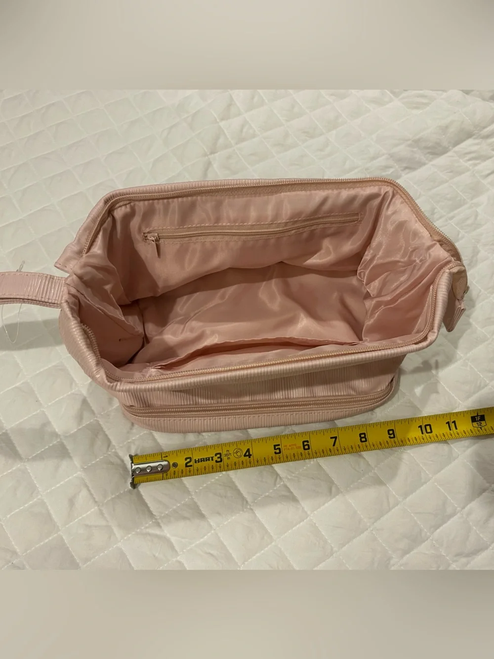 Fancii Soft Blush Cosmetic Pouch with Bottom Compartment